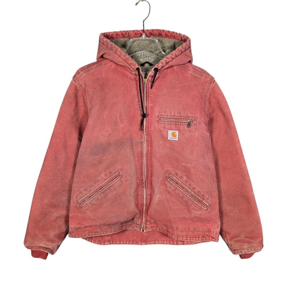 Vintage Carhartt Jacket Women's Medium‎ Pink WJ141 VRS Sherpa Lined Rose Active